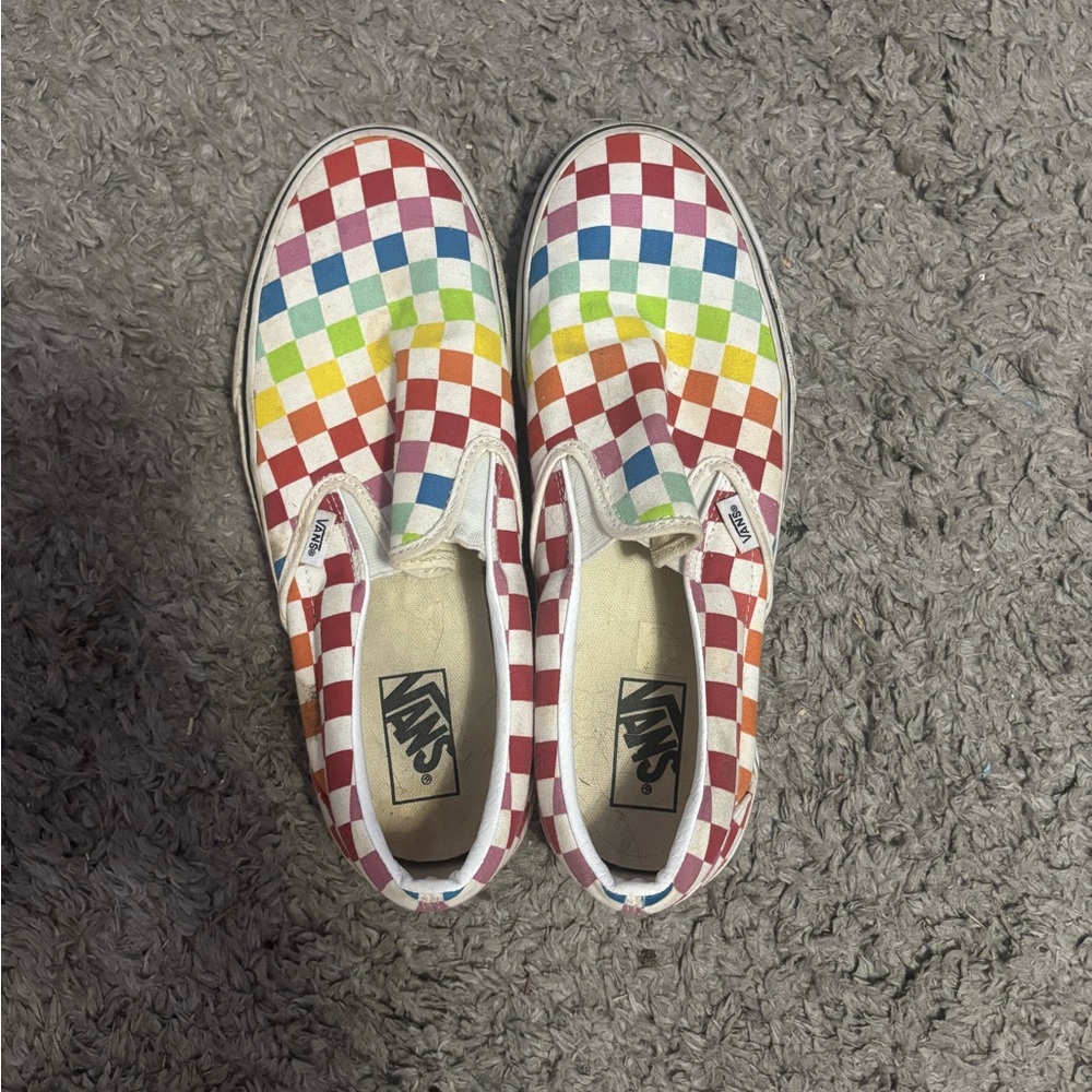 Vans Red and Blue Sneakers Classic Slip-On